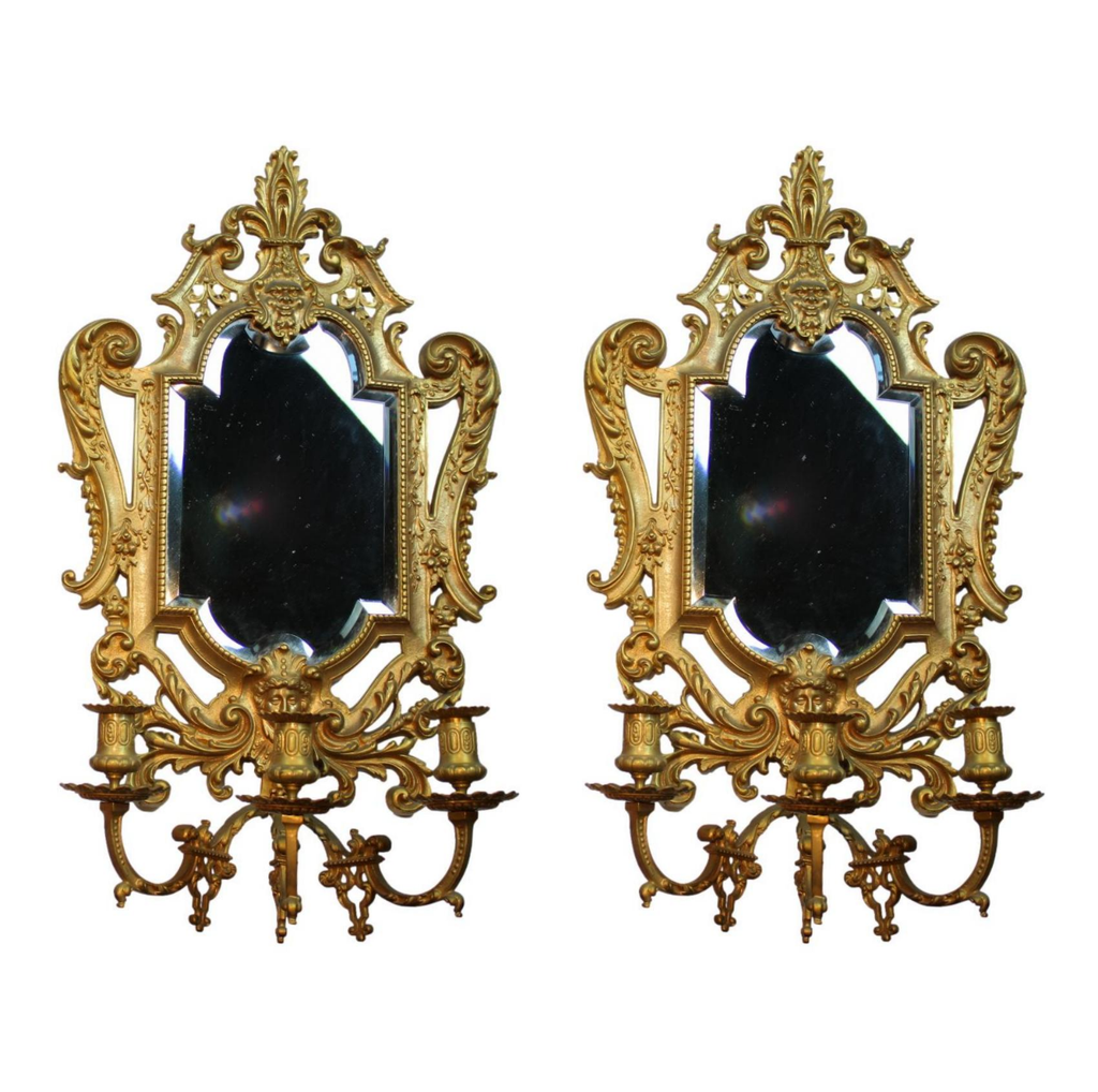 Gilded-Brass-candlesticks-with-mirror-paauksuotos-zalvarines-zvakides-1.png