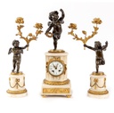 Fireplace clock and candlesticks 2 pcs